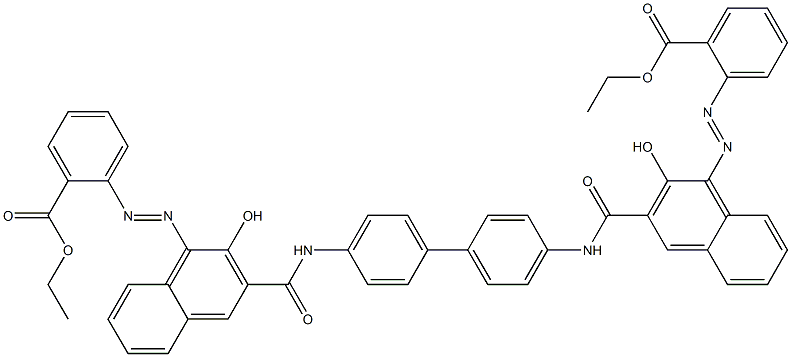 N,N'-(1,1'-Biphenyl-4,4'-diyl)bis[4-[[2-(ethoxycarbonyl)phenyl]azo]-3-hydroxy-2-naphthalenecarboxamide] Structure