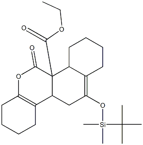 4a,5,8,8a-Tetrahydro-6-[[dimethyl(tert-butyl)silyl]oxy]-1-oxo-3,4:7,8-dibutano-1H-2-benzopyran-8a-carboxylic acid ethyl ester Structure