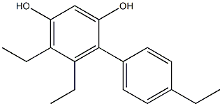 5,6-Diethyl-4-(4-ethylphenyl)benzene-1,3-diol,,结构式