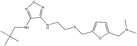 3-[[2-[[[5-[(Dimethylamino)methyl]furan-2-yl]methyl]thio]ethyl]amino]-4-neopentylaminofurazan Struktur