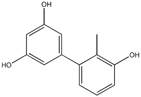 2-メチル-1,1'-ビフェニル-3,3',5-トリオール 化学構造式