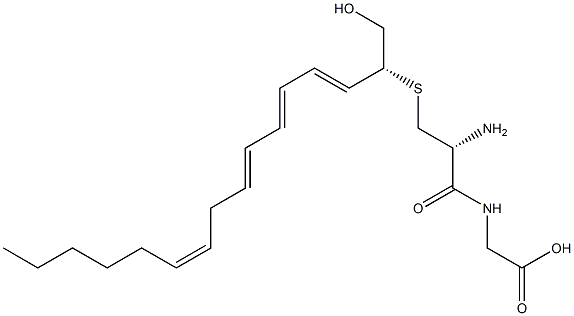 N-[S-[(1R,2E,4E,6E,9Z)-1-(ヒドロキシメチル)-2,4,6,9-ペンタデカテトラエン-1-イル]-L-システイニル]グリシン 化学構造式