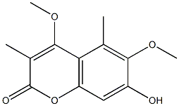 3,5-Dimethyl-7-hydroxy-4,6-dimethoxycoumarin Struktur