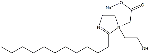 [1-[(Sodiooxycarbonyl)methyl]-4,5-dihydro-1-(2-hydroxyethyl)-2-undecyl-1H-imidazol]-1-ium 结构式