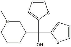 (1-メチルピペリジン-3-イル)ジ(2-チエニル)メタノール 化学構造式