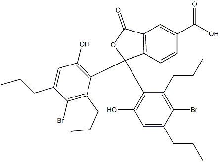 1,1-Bis(3-bromo-6-hydroxy-2,4-dipropylphenyl)-1,3-dihydro-3-oxoisobenzofuran-5-carboxylic acid 结构式