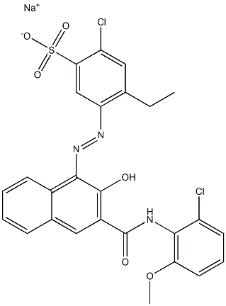 2-Chloro-4-ethyl-5-[[3-[[(2-chloro-6-methoxyphenyl)amino]carbonyl]-2-hydroxy-1-naphtyl]azo]benzenesulfonic acid sodium salt