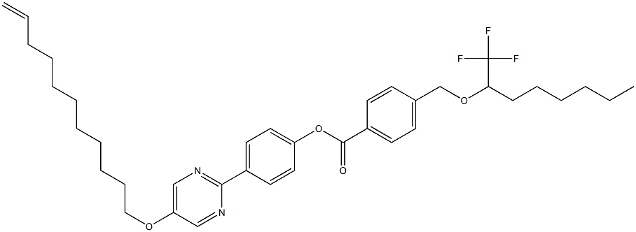 4-[[1-(Trifluoromethyl)heptyl]oxymethyl]benzoic acid 4-[5-(10-undecenyloxy)pyrimidin-2-yl]phenyl ester 结构式