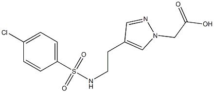 4-[2-[(4-クロロフェニルスルホニル)アミノ]エチル]-1H-ピラゾール-1-酢酸 化学構造式
