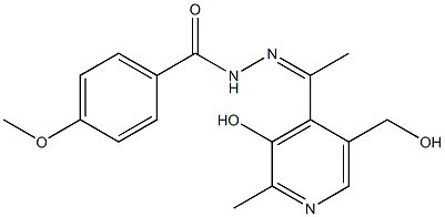 1-(2-Methyl-3-hydroxy-5-hydroxymethylpyridin-4-yl)ethanone 4-methoxybenzoyl hydrazone,,结构式
