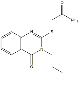 2-(2-Amino-2-oxoethylthio)-3-butyl-quinazolin-4(3H)-one Structure