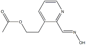 Acetic acid 2-[2-[(hydroxyimino)methyl]-3-pyridinyl]ethyl ester Struktur