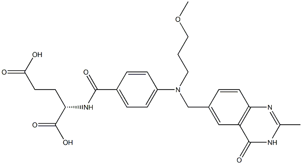 (2S)-2-[4-[N-[(3,4-Dihydro-2-methyl-4-oxoquinazolin)-6-ylmethyl]-N-(3-methoxypropyl)amino]benzoylamino]glutaric acid Structure