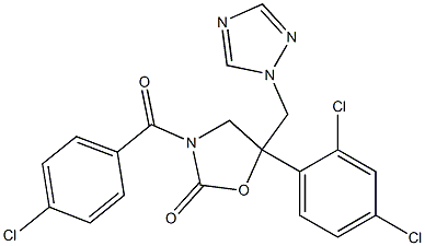 3-(4-Chlorobenzoyl)-5-(2,4-dichlorophenyl)-5-[(1H-1,2,4-triazol-1-yl)methyl]oxazolidin-2-one|