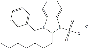 1-Benzyl-2-heptyl-2,3-dihydro-1H-benzimidazole-3-sulfonic acid potassium salt,,结构式