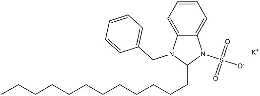 1-Benzyl-2,3-dihydro-2-dodecyl-1H-benzimidazole-3-sulfonic acid potassium salt,,结构式