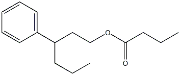 ブタン酸3-フェニルヘキシル 化学構造式