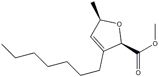 (2R,5R)-3-Heptyl-5-methyl-2,5-dihydrofuran-2-carboxylic acid methyl ester,,结构式