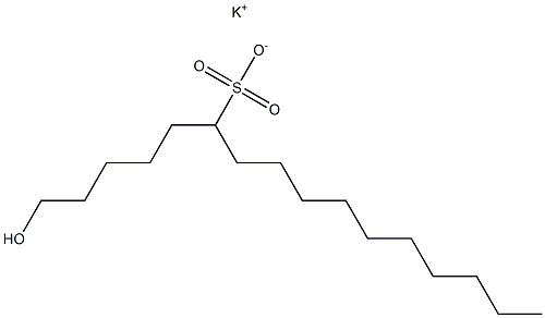 1-Hydroxyhexadecane-6-sulfonic acid potassium salt Structure