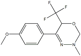 3-メチル-5-(4-メトキシフェニル)-6-(トリフルオロメチル)-3,6-ジヒドロ-2H-1,3,4-オキサジアジン 化学構造式