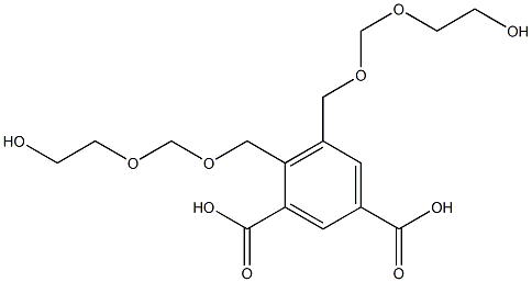 4,5-Bis(6-hydroxy-2,4-dioxahexan-1-yl)isophthalic acid Struktur