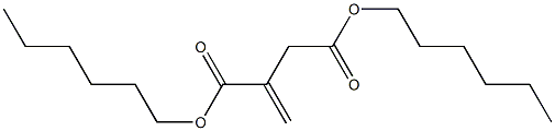 2-メチレンブタン二酸ジヘキシル 化学構造式