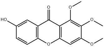 7-ヒドロキシ-1,2,3-トリメトキシキサントン 化学構造式