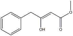 (Z)-3-ヒドロキシ-4-フェニル-2-ブテン酸メチル 化学構造式