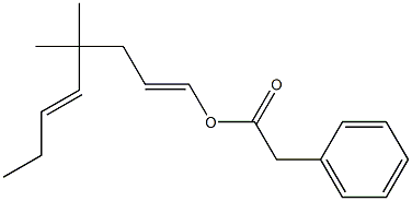 Phenylacetic acid 4,4-dimethyl-1,5-octadienyl ester Structure