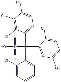 (2-Chlorophenyl)(2-chloro-5-hydroxyphenyl)(2,3-dichloro-4-hydroxyphenyl)methanesulfonic acid Structure