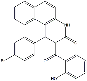 1-(4-ブロモフェニル)-1,2-ジヒドロ-2-(2-ヒドロキシベンゾイル)ベンゾ[f]キノリン-3(4H)-オン 化学構造式