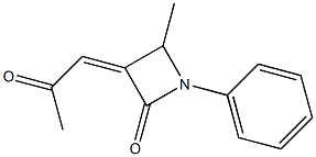 4-メチル-1-フェニル-3-[(Z)-2-オキソプロピリデン]アゼチジン-2-オン 化学構造式