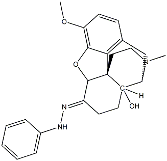 17-メチル-3-メトキシ-6-(2-フェニルヒドラゾノ)-4,5-エポキシモルフィナン-14-オール 化学構造式