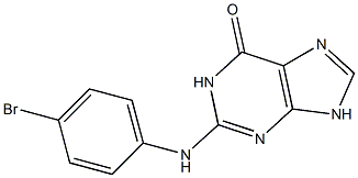2-(4-ブロモフェニルアミノ)-9H-プリン-6(1H)-オン 化学構造式