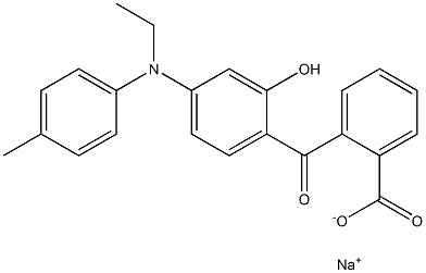 o-[4-(N-Ethyl-p-toluidino)-2-hydroxybenzoyl]benzoic acid sodium salt Structure
