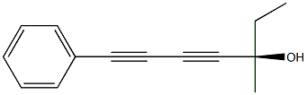 [R,(+)]-3-メチル-7-フェニル-4,6-ヘプタジイン-3-オール 化学構造式