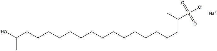 18-ヒドロキシノナデカン-2-スルホン酸ナトリウム 化学構造式