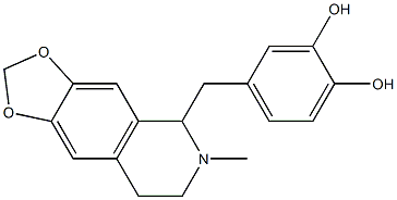 1,2,3,4-Tetrahydro-1-[(3,4-dihydroxyphenyl)methyl]-2-methyl-6,7-(methylenedioxy)isoquinoline Structure