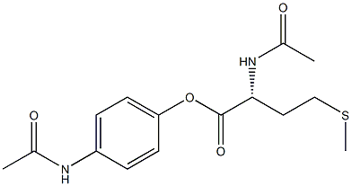 (R)-2-アセチルアミノ-4-(メチルチオ)ブタン酸4-(アセチルアミノ)フェニル 化学構造式