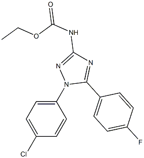 1-(4-クロロフェニル)-5-(4-フルオロフェニル)-3-((エトキシカルボニル)アミノ)-1H-1,2,4-トリアゾール 化学構造式