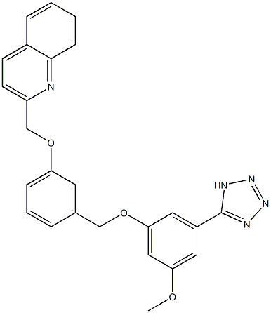 2-[3-[3-(1H-Tetrazol-5-yl)-5-methoxyphenoxymethyl]phenoxymethyl]quinoline Structure