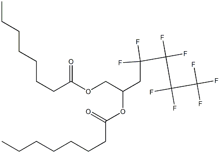 Dioctanoic acid 4,4,5,5,6,6,7,7,7-nonafluoro-1,2-heptanediyl ester Structure
