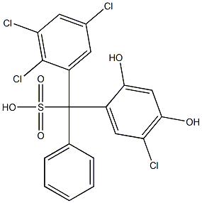 (5-Chloro-2,4-dihydroxyphenyl)(2,3,5-trichlorophenyl)phenylmethanesulfonic acid Structure