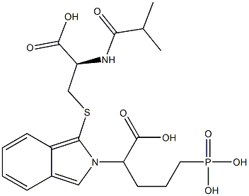 S-[2-(4-Phosphono-1-carboxybutyl)-2H-isoindol-1-yl]-N-isobutyryl-L-cysteine Struktur