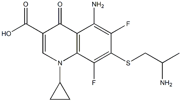 7-(2-Aminopropyl)thio-1-cyclopropyl-5-amino-6,8-difluoro-1,4-dihydro-4-oxoquinoline-3-carboxylic acid Structure