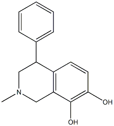 1,2,3,4-テトラヒドロ-4-フェニル-2-メチルイソキノリン-7,8-ジオール 化学構造式