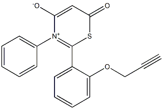 3-Phenyl-6-oxo-2-[2-(2-propynyloxy)phenyl]-6H-1,3-thiazin-3-ium-4-olate Structure