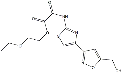 N-[4-(5-ヒドロキシメチル-3-イソオキサゾリル)-2-チアゾリル]オキサミド酸2-エトキシエチル 化学構造式