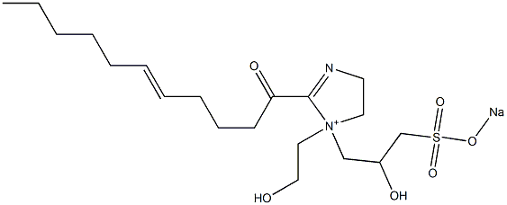 1-(2-Hydroxyethyl)-1-[2-hydroxy-3-(sodiooxysulfonyl)propyl]-2-(5-undecenoyl)-2-imidazoline-1-ium 结构式