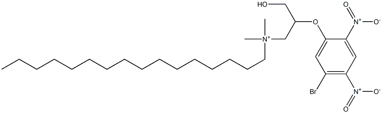 Dimethylhexadecyl[3-hydroxy-2-(2,4-dinitro-5-bromophenoxy)propyl]aminium 结构式